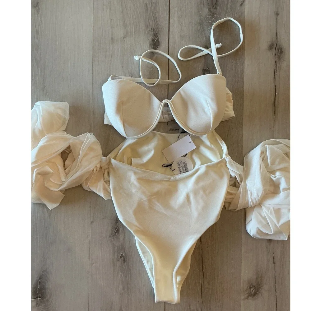 Andrea Iyamah One Piece Swimsuit Ivory Size Medium New With Tags